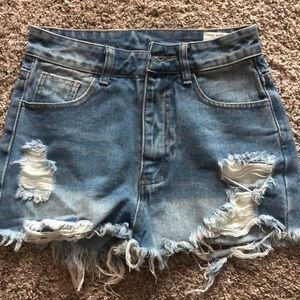 Shein white-wash Jean shorts